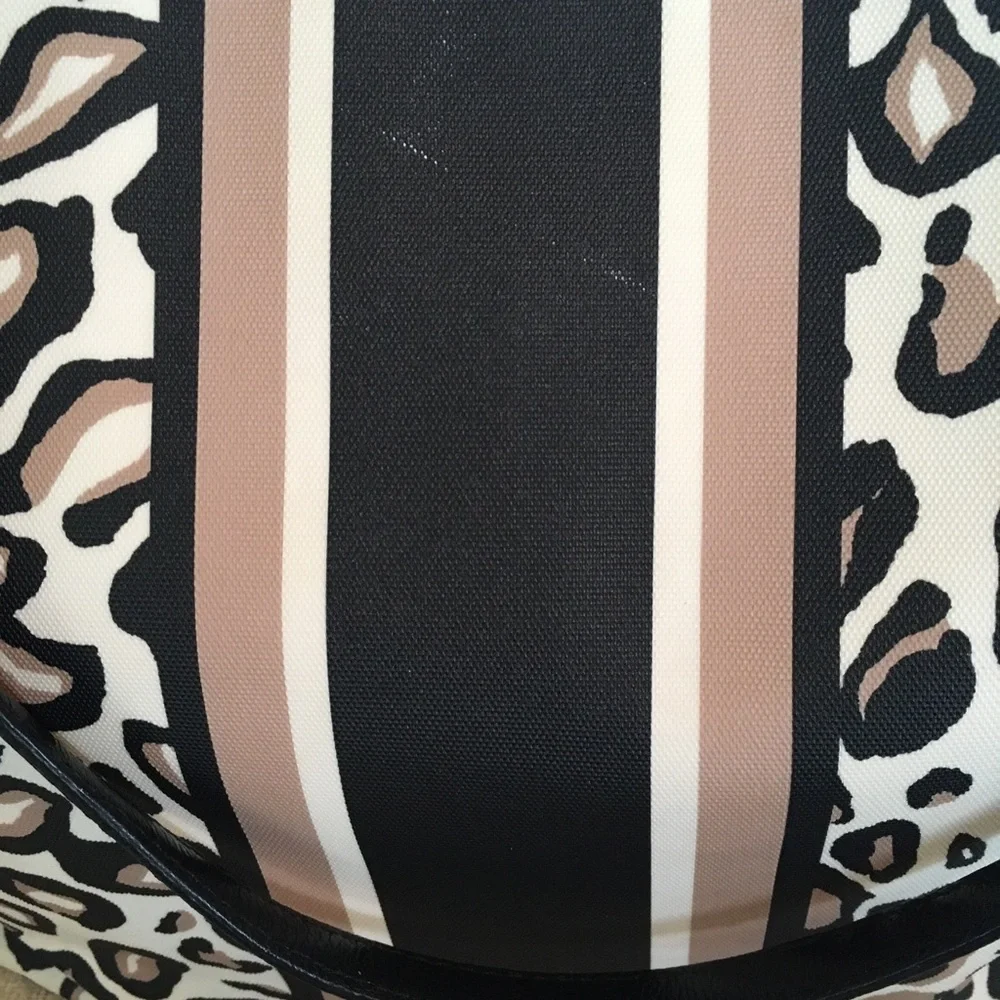 Brighton Tula Shopper Tote Cheetah Ocelot Animal Print and Stripe Design - Picture 8 of 13